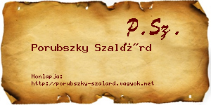 Porubszky Szalárd névjegykártya